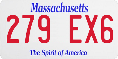 MA license plate 279EX6