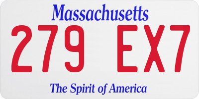 MA license plate 279EX7