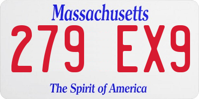 MA license plate 279EX9