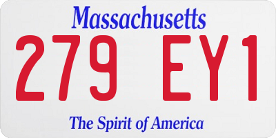 MA license plate 279EY1