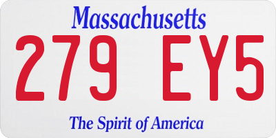 MA license plate 279EY5