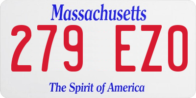MA license plate 279EZ0