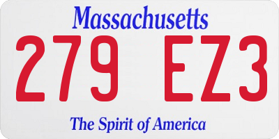 MA license plate 279EZ3