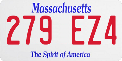 MA license plate 279EZ4