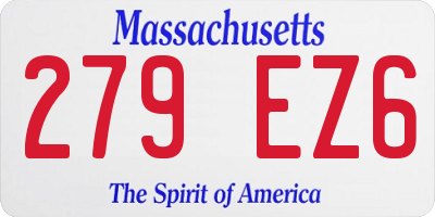 MA license plate 279EZ6