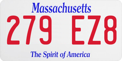 MA license plate 279EZ8