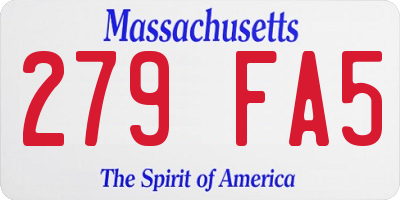 MA license plate 279FA5