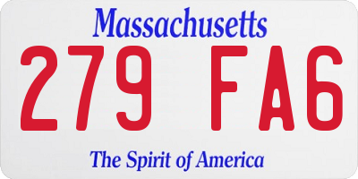 MA license plate 279FA6
