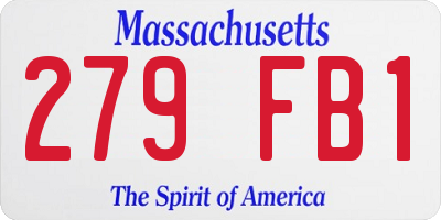 MA license plate 279FB1