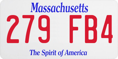 MA license plate 279FB4