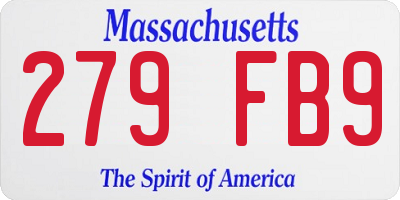 MA license plate 279FB9
