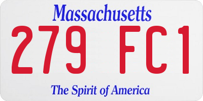 MA license plate 279FC1