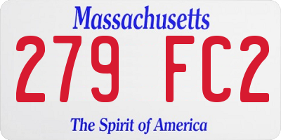 MA license plate 279FC2