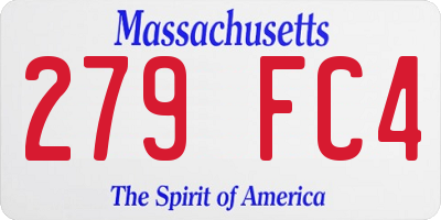 MA license plate 279FC4