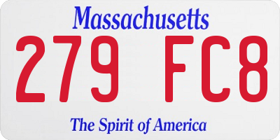 MA license plate 279FC8