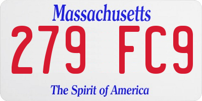 MA license plate 279FC9