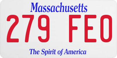MA license plate 279FE0