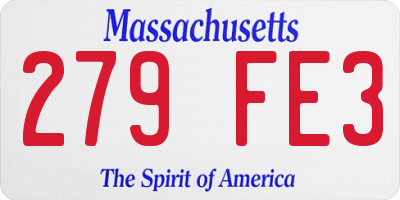 MA license plate 279FE3