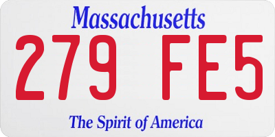MA license plate 279FE5