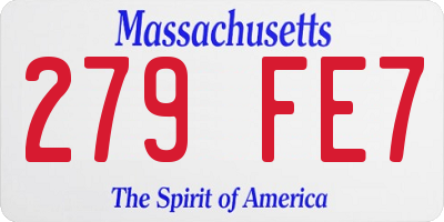 MA license plate 279FE7