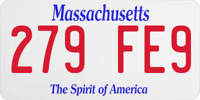 MA license plate 279FE9
