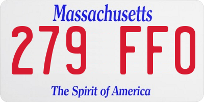 MA license plate 279FF0