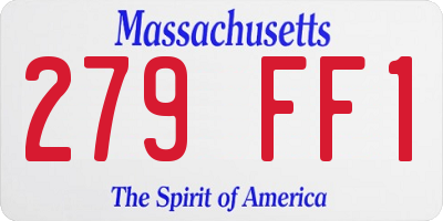 MA license plate 279FF1