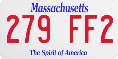 MA license plate 279FF2