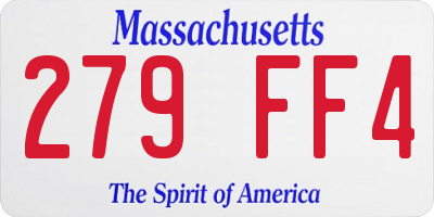 MA license plate 279FF4