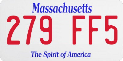 MA license plate 279FF5