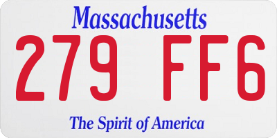 MA license plate 279FF6