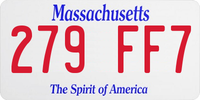 MA license plate 279FF7