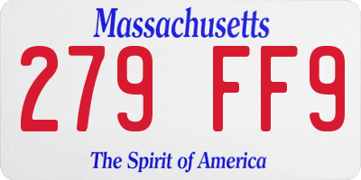 MA license plate 279FF9