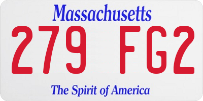 MA license plate 279FG2