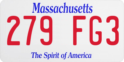 MA license plate 279FG3