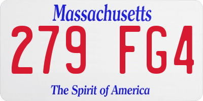 MA license plate 279FG4