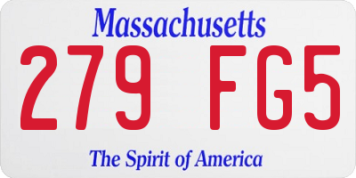 MA license plate 279FG5