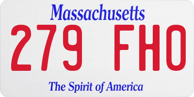 MA license plate 279FH0