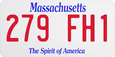 MA license plate 279FH1