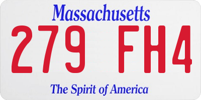 MA license plate 279FH4