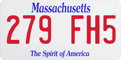 MA license plate 279FH5