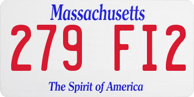 MA license plate 279FI2