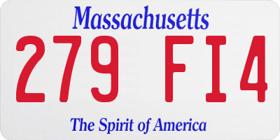 MA license plate 279FI4