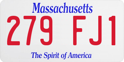 MA license plate 279FJ1