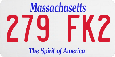 MA license plate 279FK2
