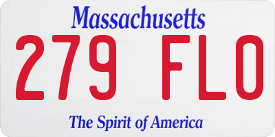 MA license plate 279FL0