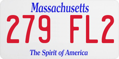 MA license plate 279FL2