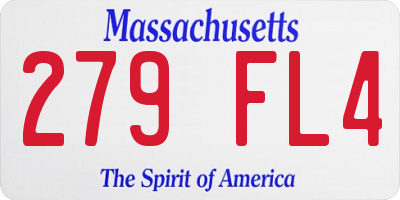 MA license plate 279FL4