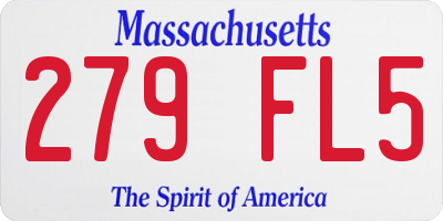 MA license plate 279FL5
