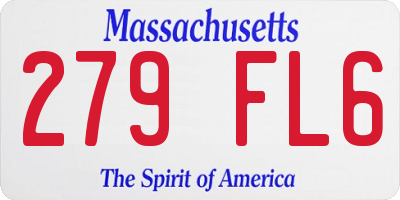 MA license plate 279FL6